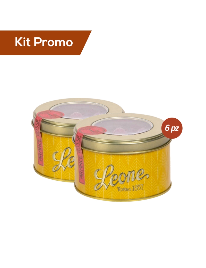 Box 6 lattine di caramelle morbide gusto arancia rossa