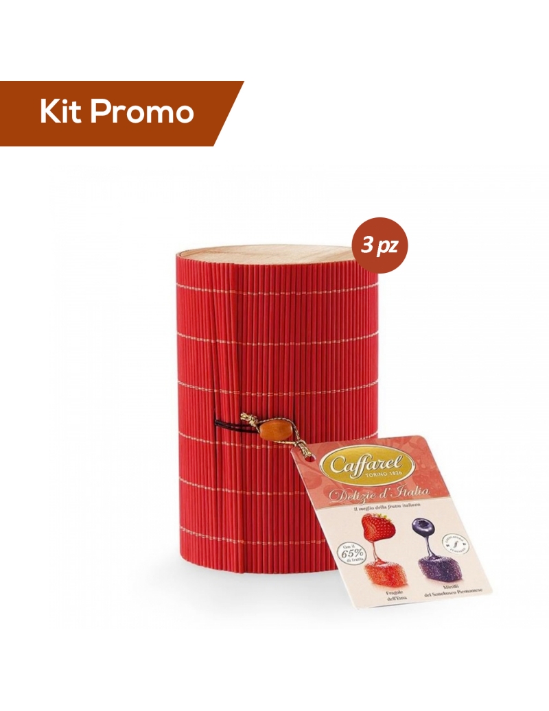 Box 3 Astuccio in Bambù di caramelle ai Frutti Rossi