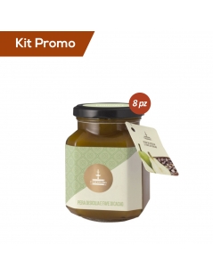 Box 8 vasetti di preparazione di frutta con pera di Sicilia e fave di cacao