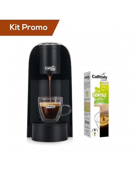 Macchina da caffè Caffitaly Volta S35R.3 nera con 10 capsule di caffè Decerato