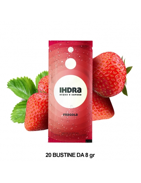 Insaporitore d'acqua gusto fragola, bustine da 8 gr
