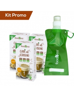 Box 3 scatoline Capsule Nespresso Ginseng Foodness con omaggio borraccia morbida