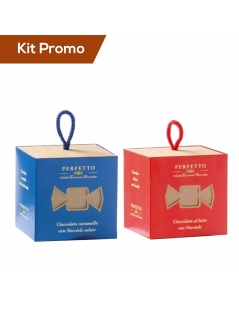 Kit cubo cioccolatini al latte e nocciola con cubo cioccolatini al caramello