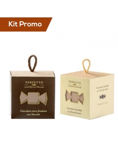 Kit cubo cioccolatini gianduia e nocciola con cubo cioccolatini extra fondente e nocciole