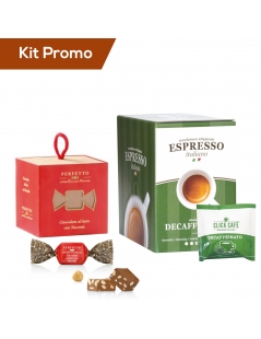 Kit 30 cialde di caffè decaffeinato con cioccolatini al latte e nocciole