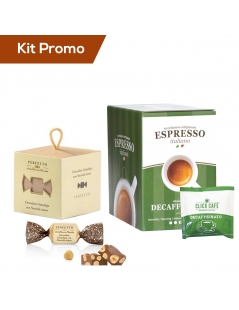 Kit 30 cialde di caffè decaffeinato con cioccolatini alla gianduja con nocciole