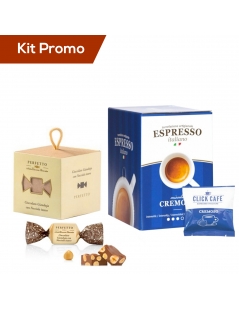 Kit 30 cialde di caffè cremoso con cioccolatini alla gianduja con nocciole