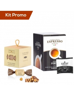 Kit 30 cialde di caffè forte con cioccolatini alla gianduja con nocciole