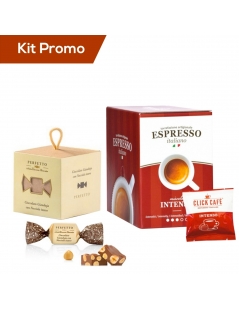 Kit 30 cialde di caffè intenso con cioccolatini alla gianduja con nocciole