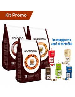 Kit capsule compatibili Dolce Gusto nocciolone, Maxiciock e Maxiginseng con omaggio tartufini