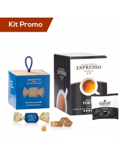 Kit 30 cialde di caffè forte con cioccolatini al caramello con nocciole
