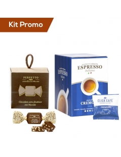Kit 30 cialde di caffè cremoso con cioccolatini al cioccolato fondente con nocciole