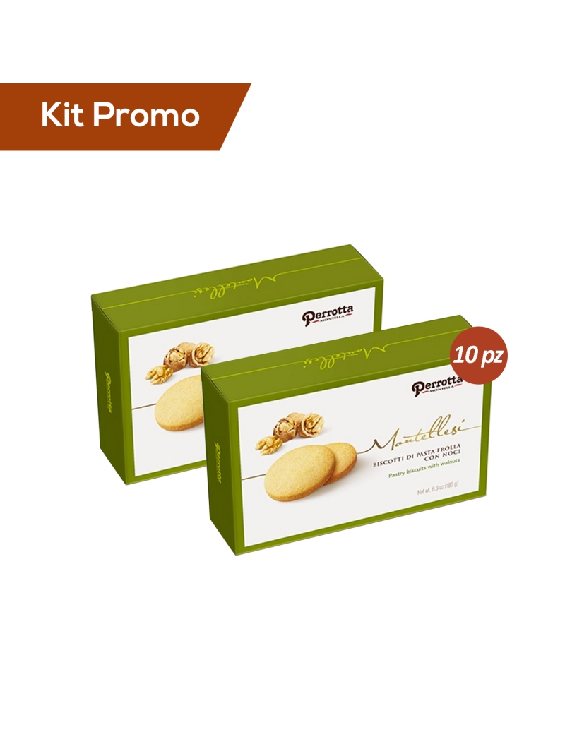 Kit 10 pacchi di biscotti da tè con pasta frolla e noci