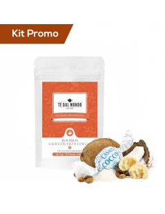 Kit piramidi di tè rooibos cioccolato e cocco con amaretti al cocco