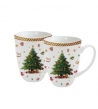 Coppia di tazze ''albero di natale'' in confezione regalo.