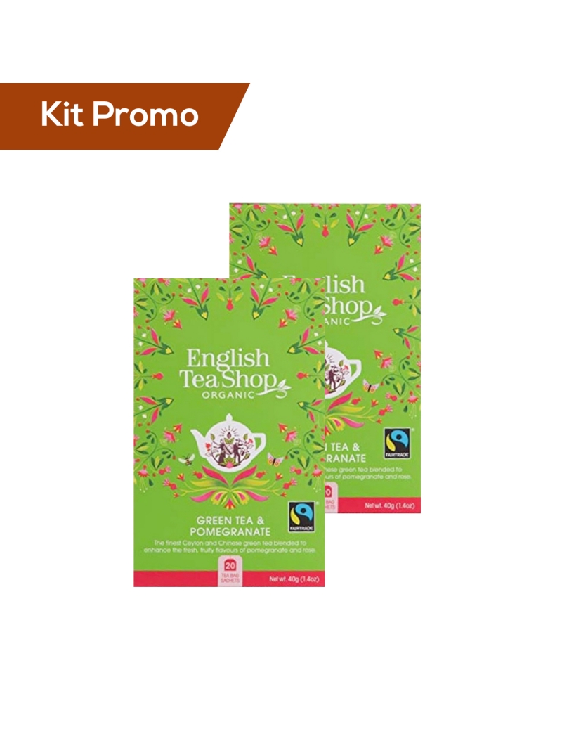 Kit 2 pacchi di English Tea Shop, Tè Verde e Melagrana Bio
