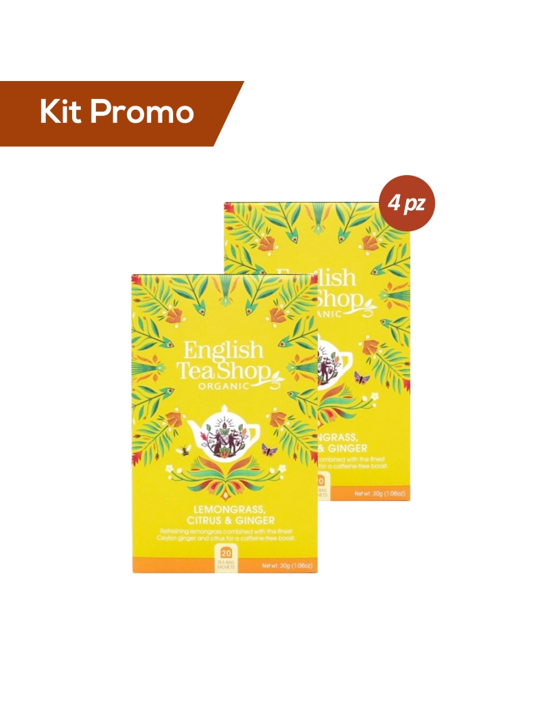 Kit 4 pacchi di English Tea Shop Tisana Limone e Zenzero Bio