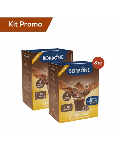 Kit 8 pacchi di Preparato Solubile al Cioccolato Borbone