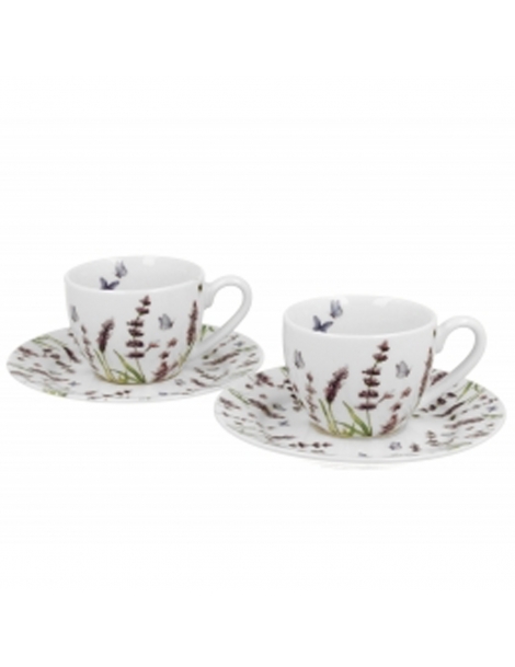 Tazzine da caffè in porcellana, lavanda