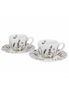 Tazzine da caffè in porcellana, lavanda