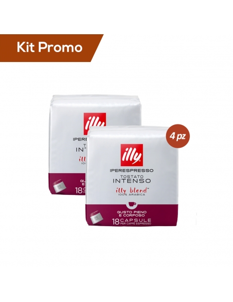 Kit 4 confezioni di capsule di caffè Illy* Iperespresso, tostato intenso