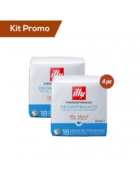 Kit 4 pacchi di capsule di caffè Illy* Iperespresso, Decaffeinato