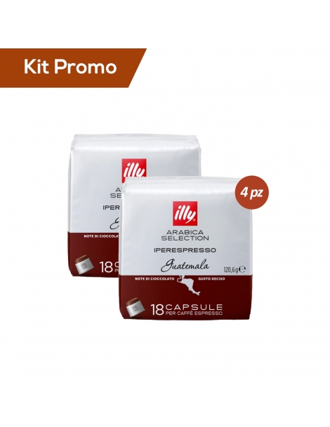 Kit 4 pacchi di capsule di caffè Monorigine Illy* Iperespresso, Guatemala