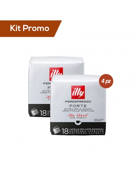 Kit 4 pacchi di capsule di caffè Illy* Iperespresso, tostato forte