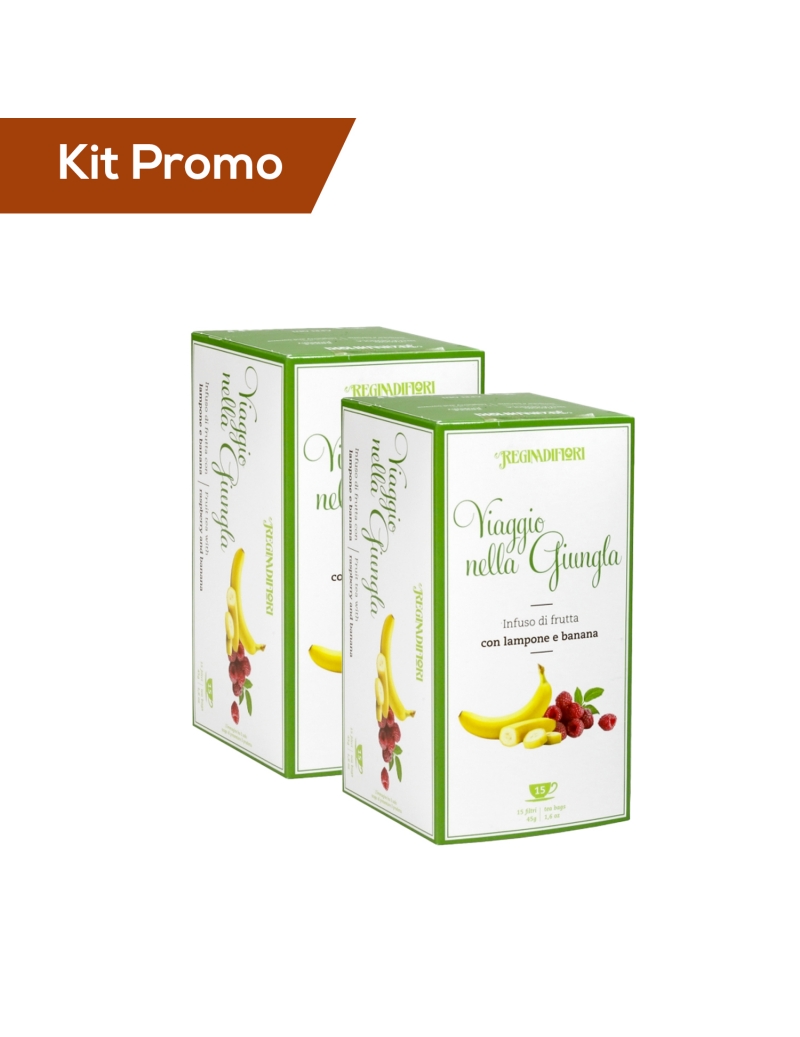 Kit 2 box Infuso Lampone e Banana, regina di fiori