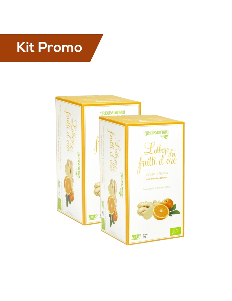 Kit 2 astucci Infuso Arancia e Zenzero Bio, regina di fiori
