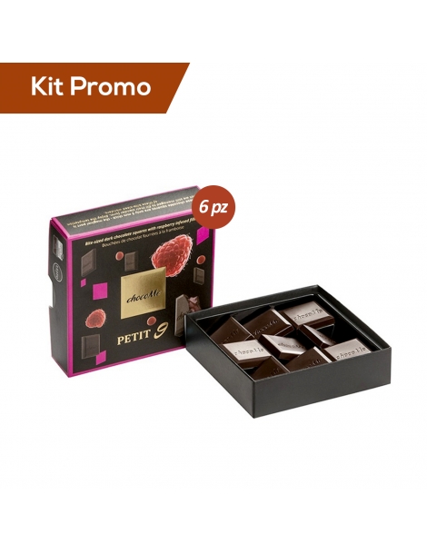 Kit 6 box Cioccolatini al Fondente Con Ripieno Ai Lamponi