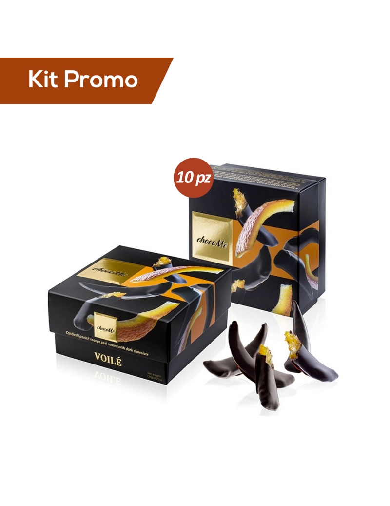 Kit 10 box di Scorzette Di Arancia Ricoperte Di Cioccolato Fondente