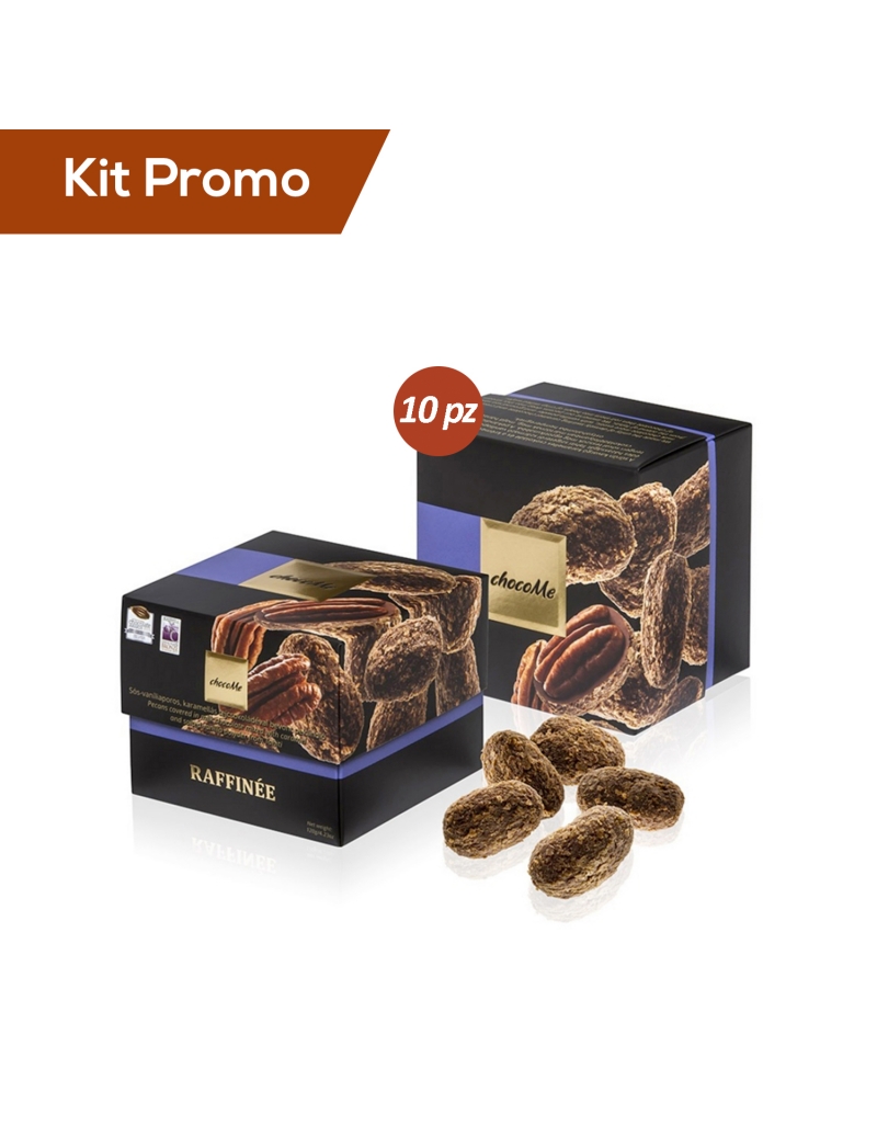 Kit 10 box di Noci Pecan Ricoperte da Ciocccolato E Wafer Croccante