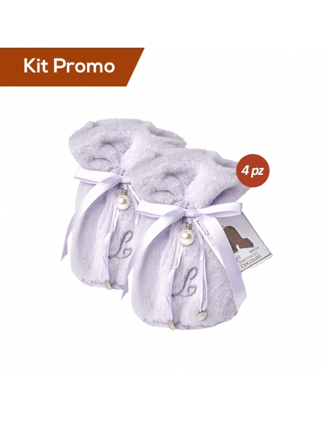 Kit 4 Panettoncini Al Cioccolato In Sacchetto di Tessuto, Loison