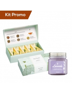 Kit Tea Forte 10 piramidi Lotus con candela alla lavanda