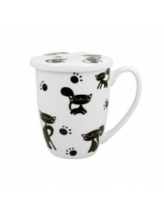 Tisaniera con gatti neri in confezione regalo