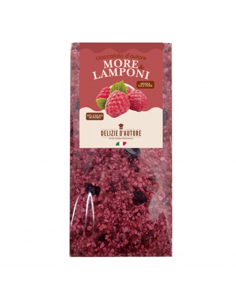 Cioccolato al latte con more e lamponi