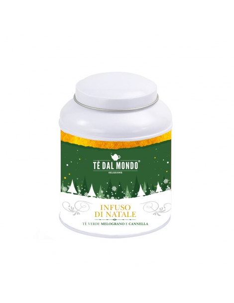 Latta natalizia con tè verde melograno e cannella in foglia sfusa