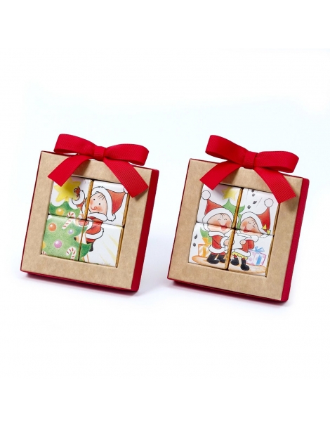 Puzzle di cioccolatini al latte natalizi