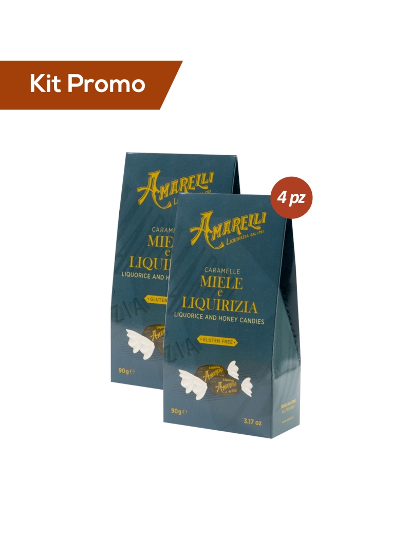 Kit 4 astucci Caramelle Miele e Liquirizia, Amarelli senza glutine