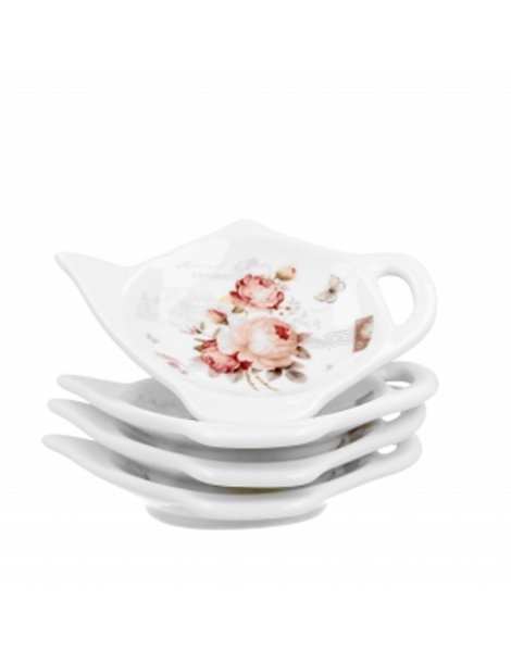 Set Di 4 Tovagliette rose In porcellana per Bustine Da Tè