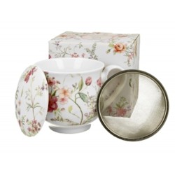 Tisaniera Primavera Retrò New Bone China In Confezione Regalo