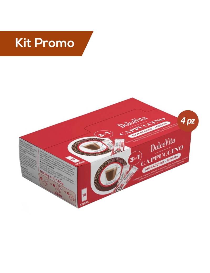 Box 4 astucci di Cappuccino Solubile Al Cioccolato Dolce Vita