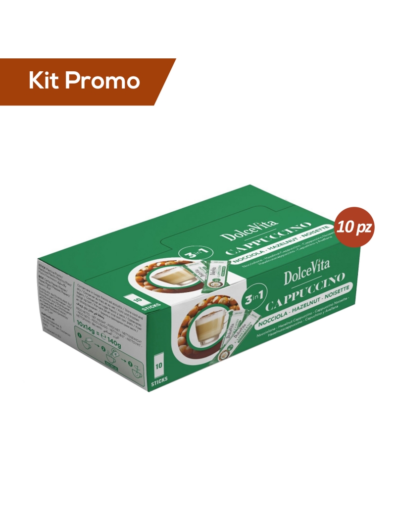 Box 10 astucci di Cappuccino Solubile Alla Nocciola Dolce Vita
