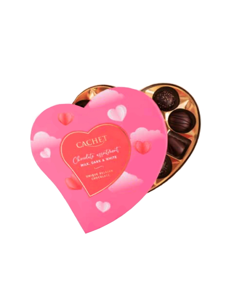 Cuore Di Cioccolatini Assortiti Latte, Fondente e Bianco