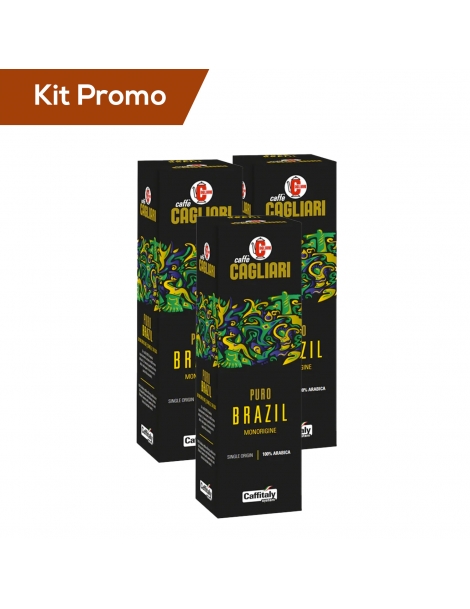 Kit 3 astucci di Capsule Caffitaly Cagliari Brasile 100% Arabica