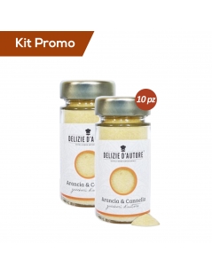 Kit 10 vasetti di zucchero aromatizzato arancia e cannella 90 gr