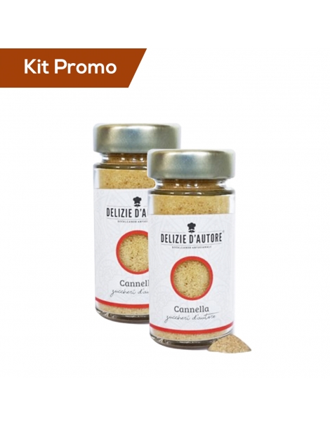 Kit 2 vasetti di zucchero aromatizzato alla Cannella da 90 gr
