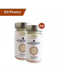 Kit 4 vasetti di zucchero aromatizzato alla vaniglia 90 gr