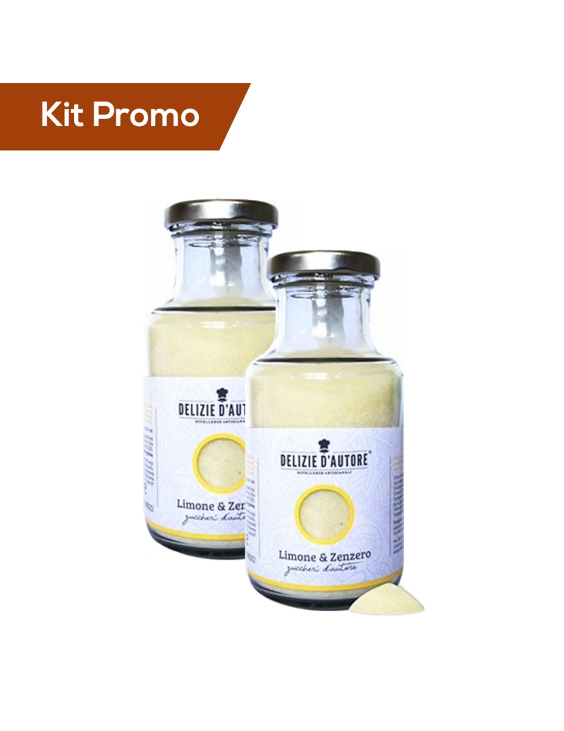 Kit 2 vasetti di zucchero aromatizzato al limone e zenzero 220 gr